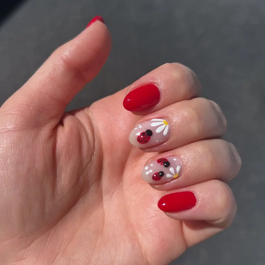 Charming Ladybug Nail Art for Summer Vibes