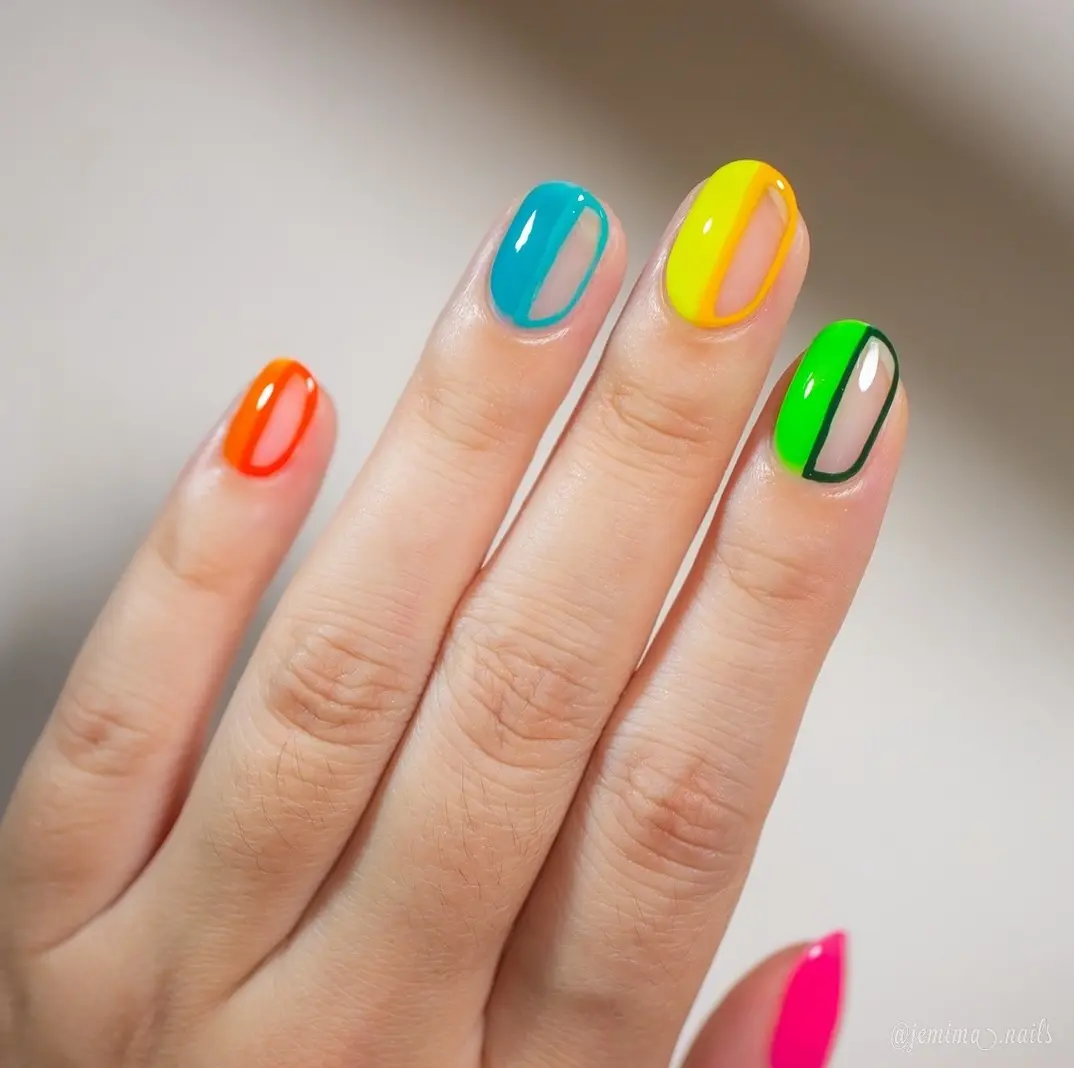Colorful and Trendy Neon Nail Art Inspiration