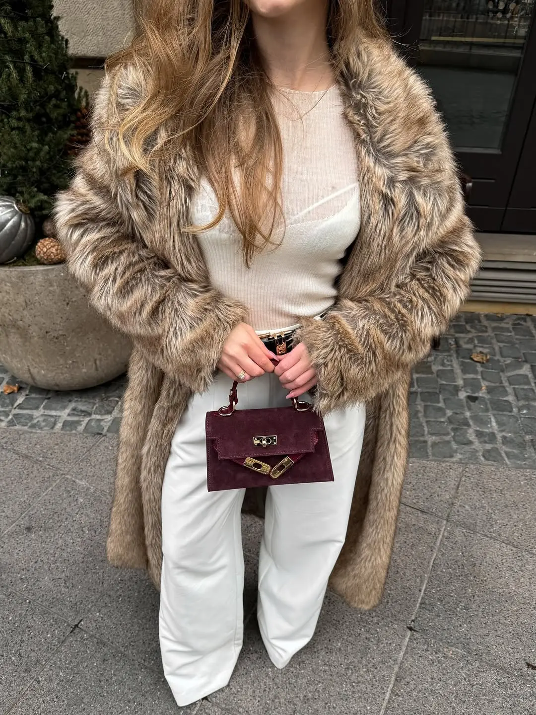 Chic winter ensemble with luxurious touches