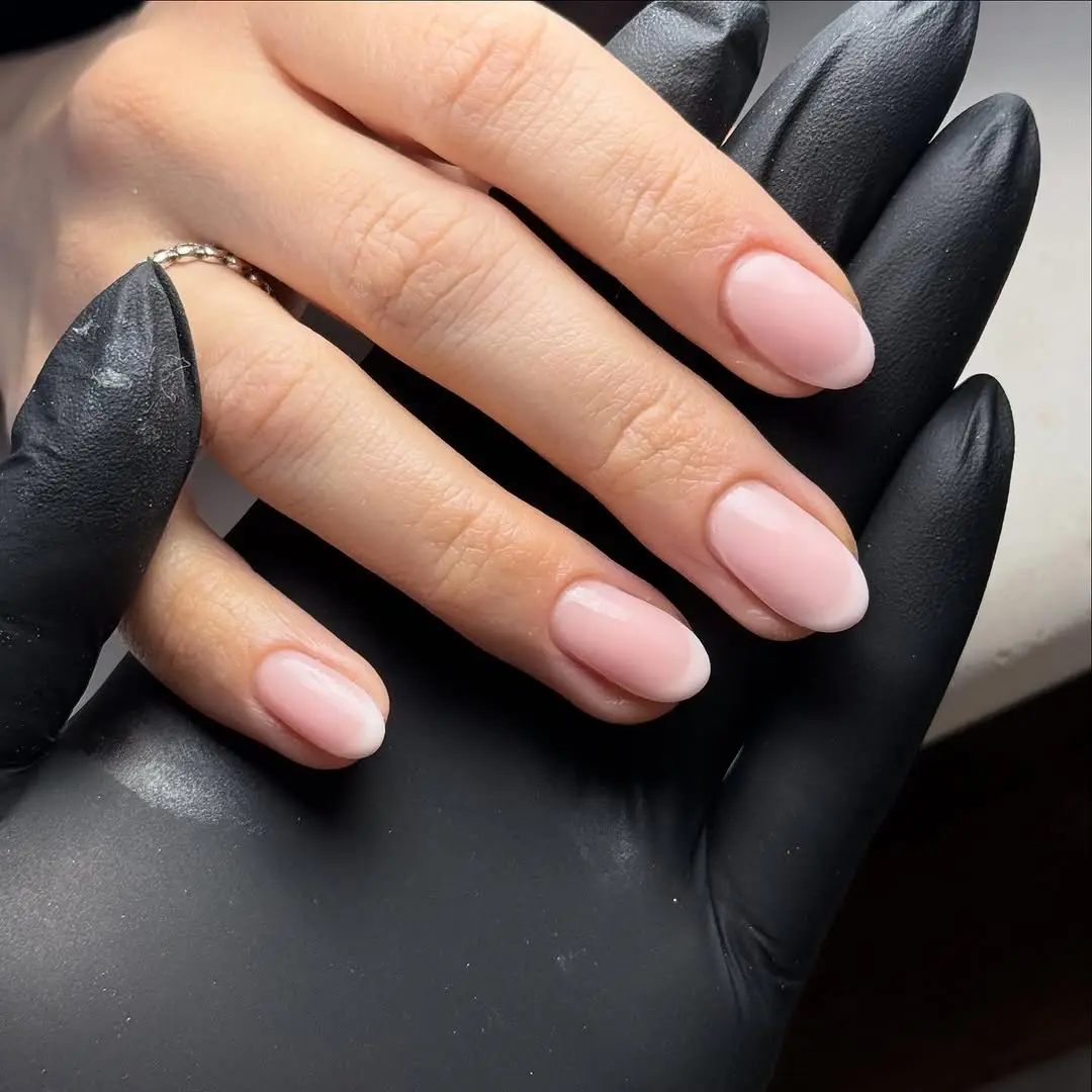 Elegant French Tip with Subtle Pink Undertones