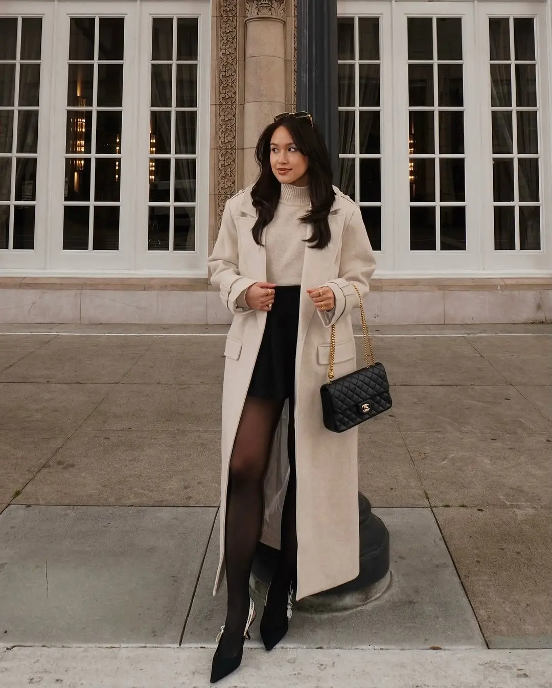 Elegant winter outfit exuding timeless sophistication