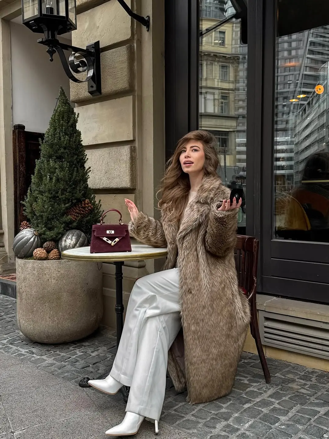 Luxurious Fur Coat and Winter Ensemble