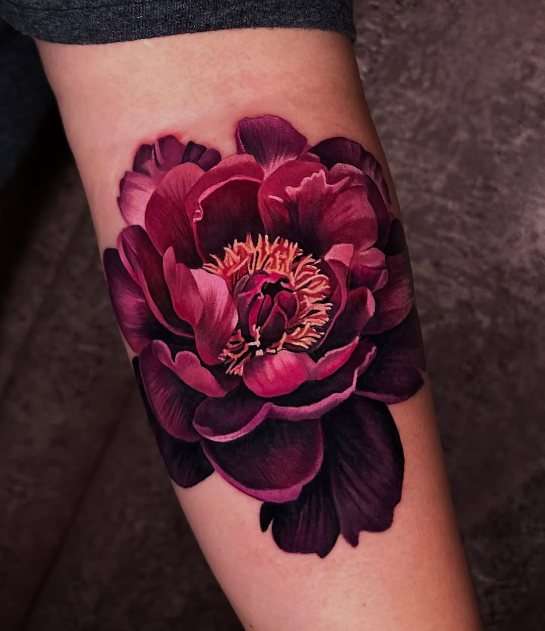 Stunning realistic peony tattoo art