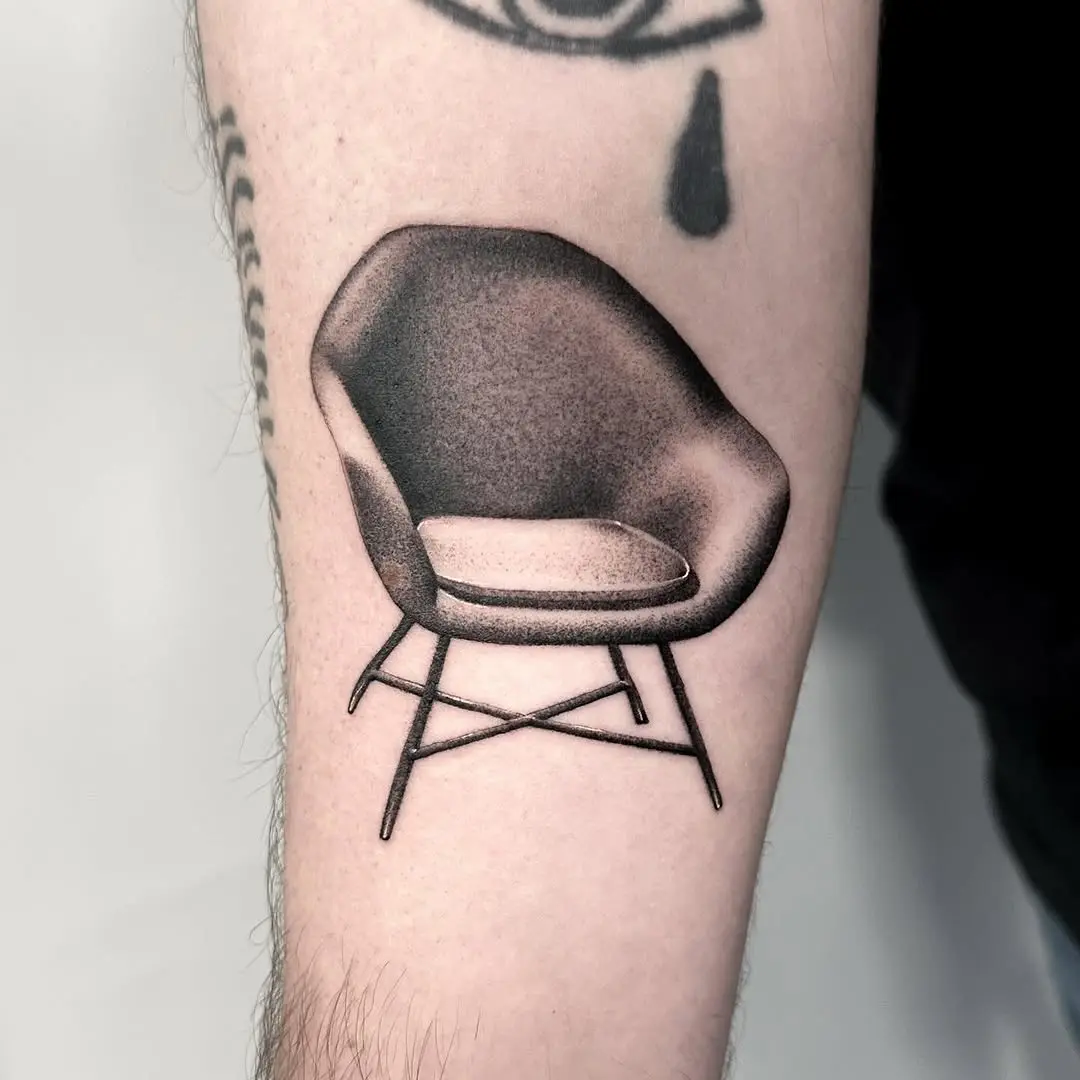 Stylish chair tattoo showcasing minimalist design