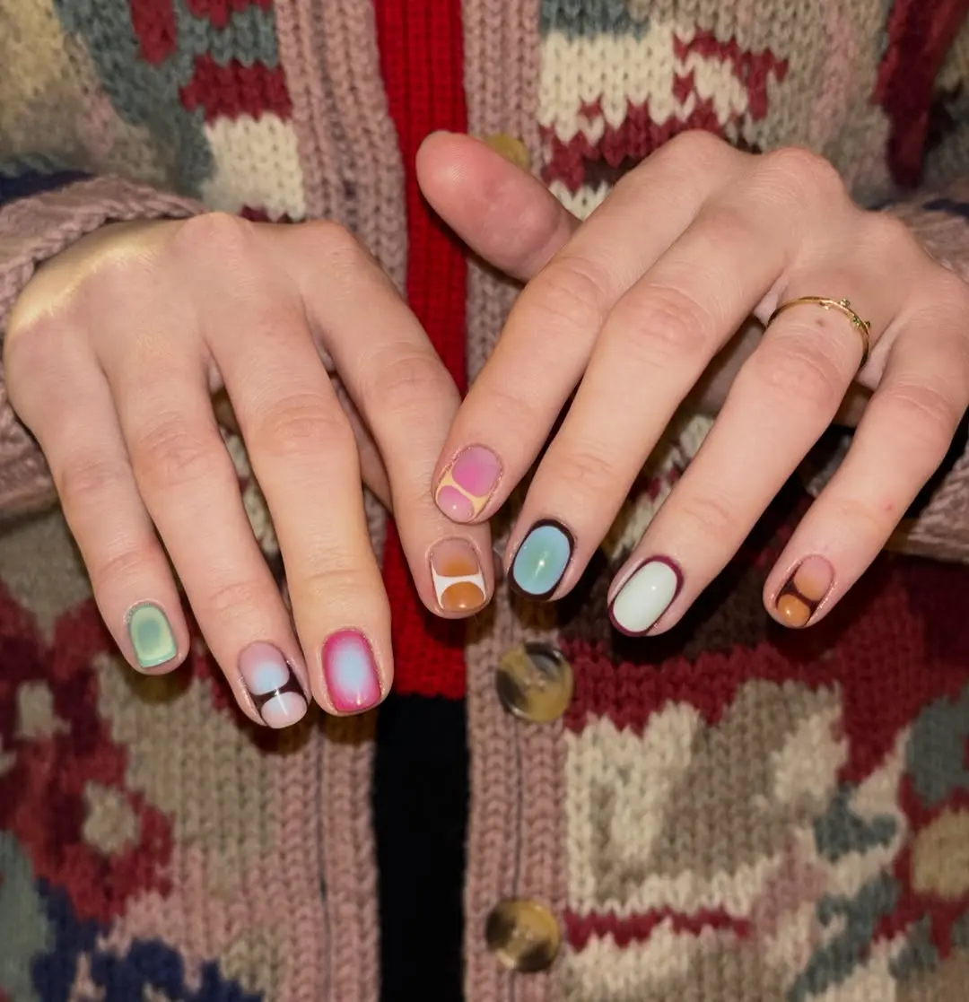 Bold and playful short winter nail designs