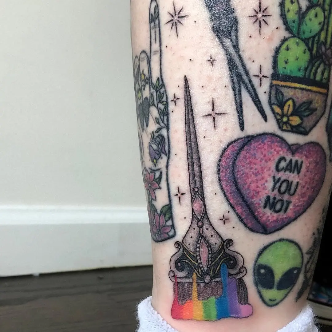 Colorful and unique tattoos for hair enthusiasts