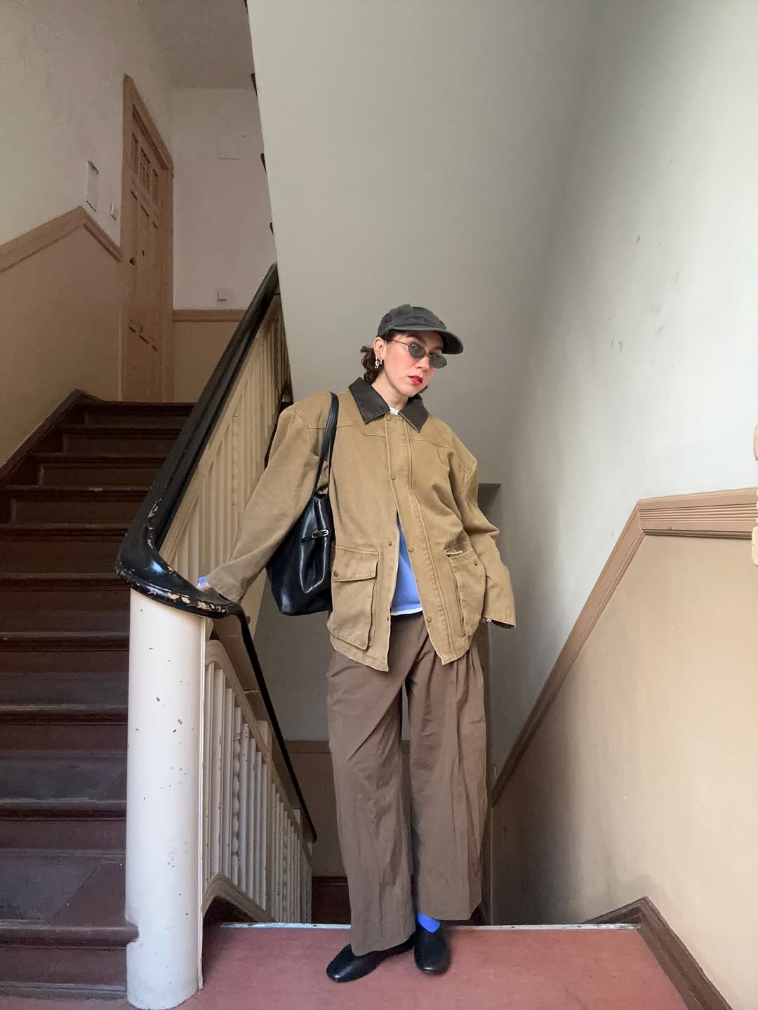 Chic layered winter outfit for workdays