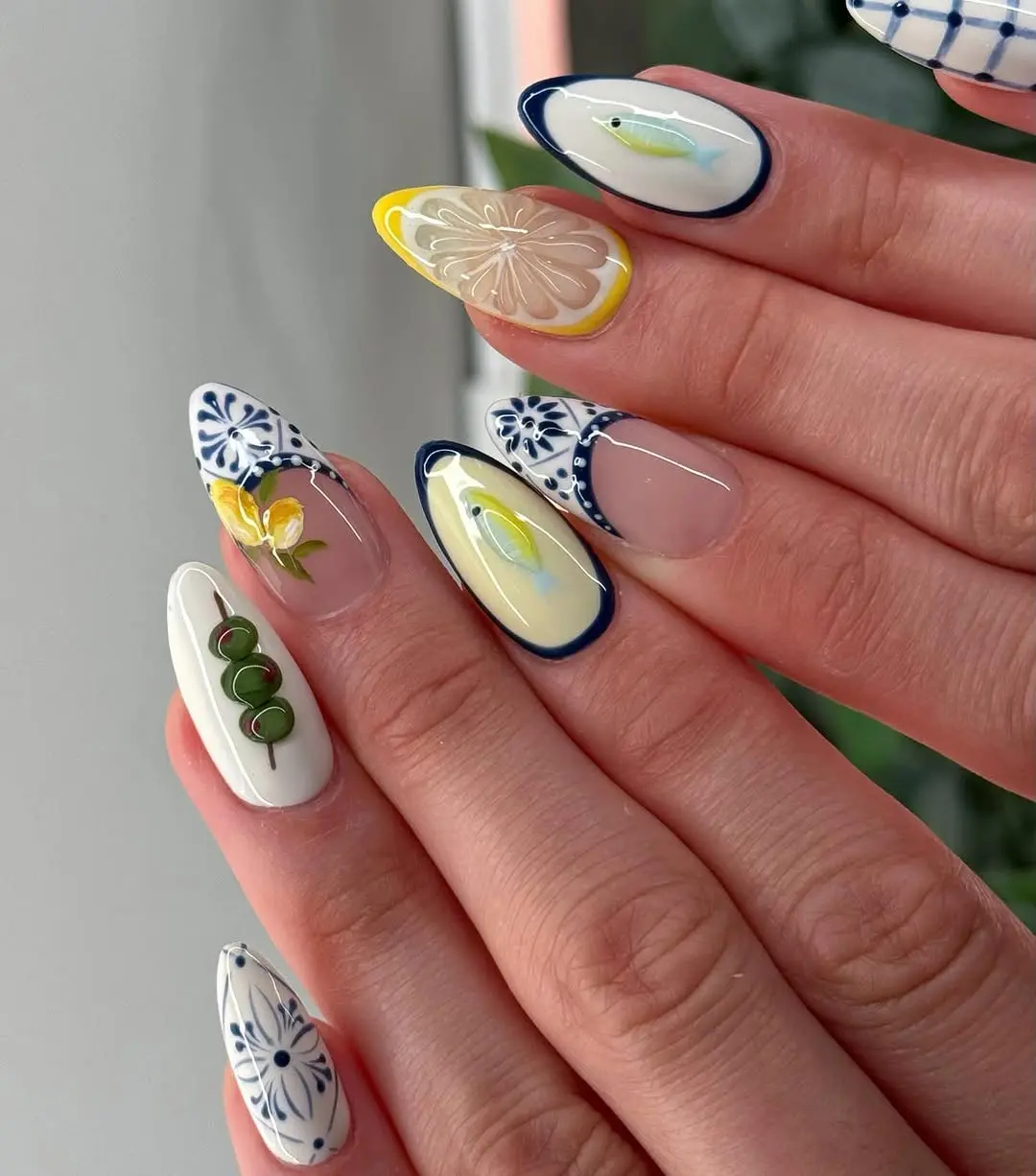 Bright and Artistic Vacation Nail Designs