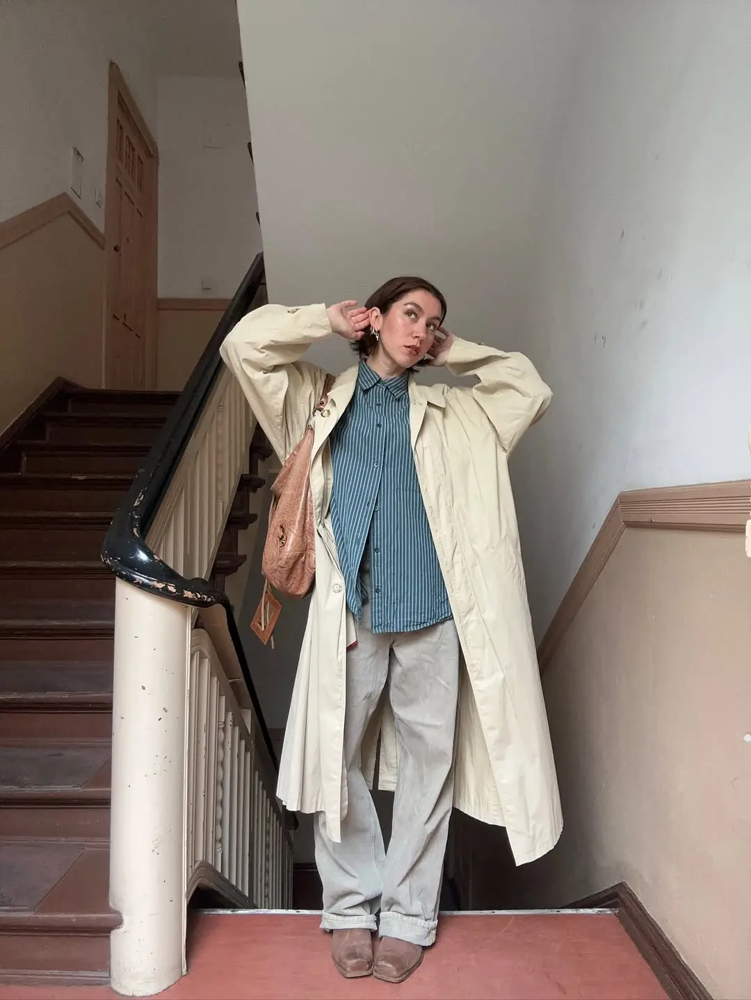 Stylishly Layered Outfit for Winter Work