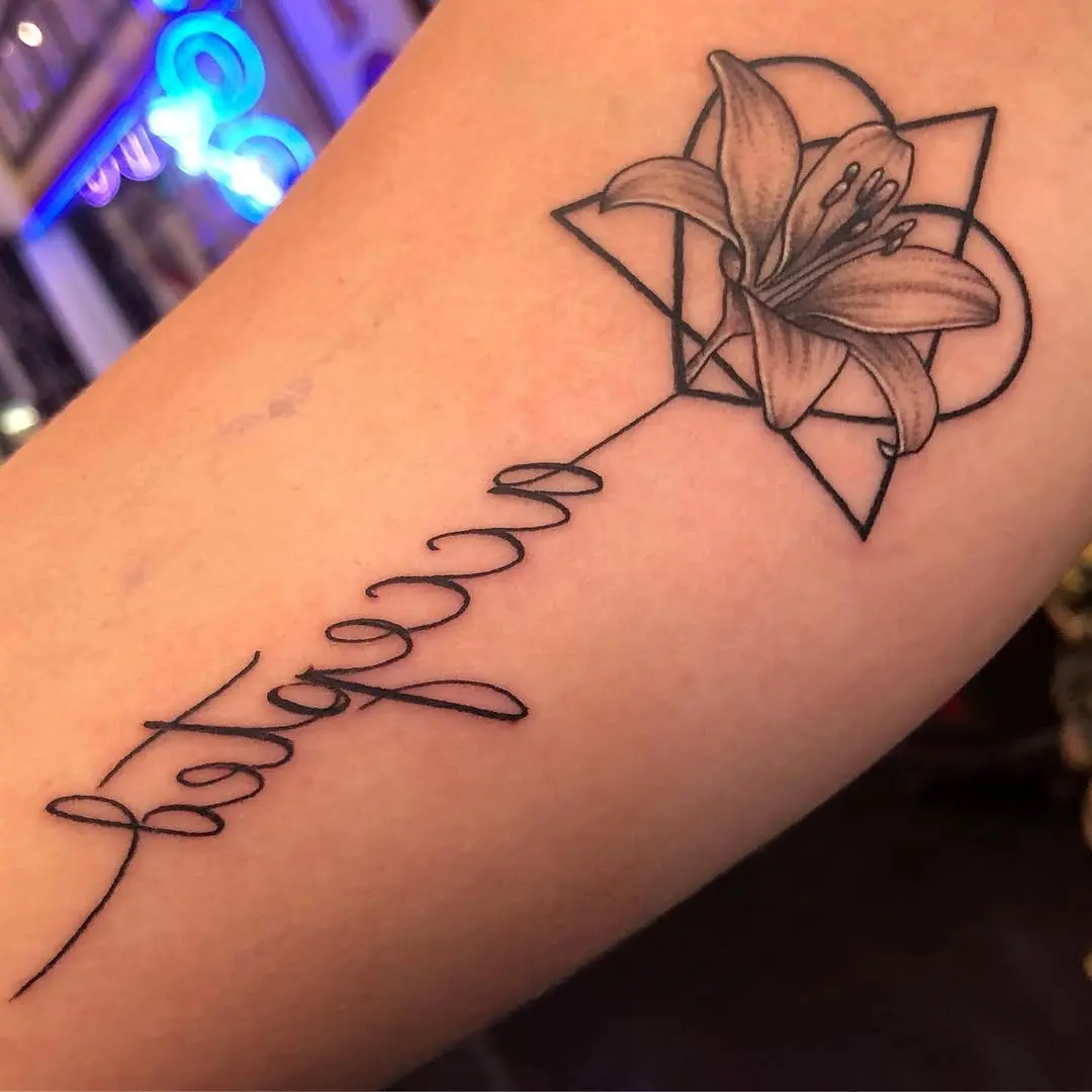 Beautiful adoption tattoo with floral design