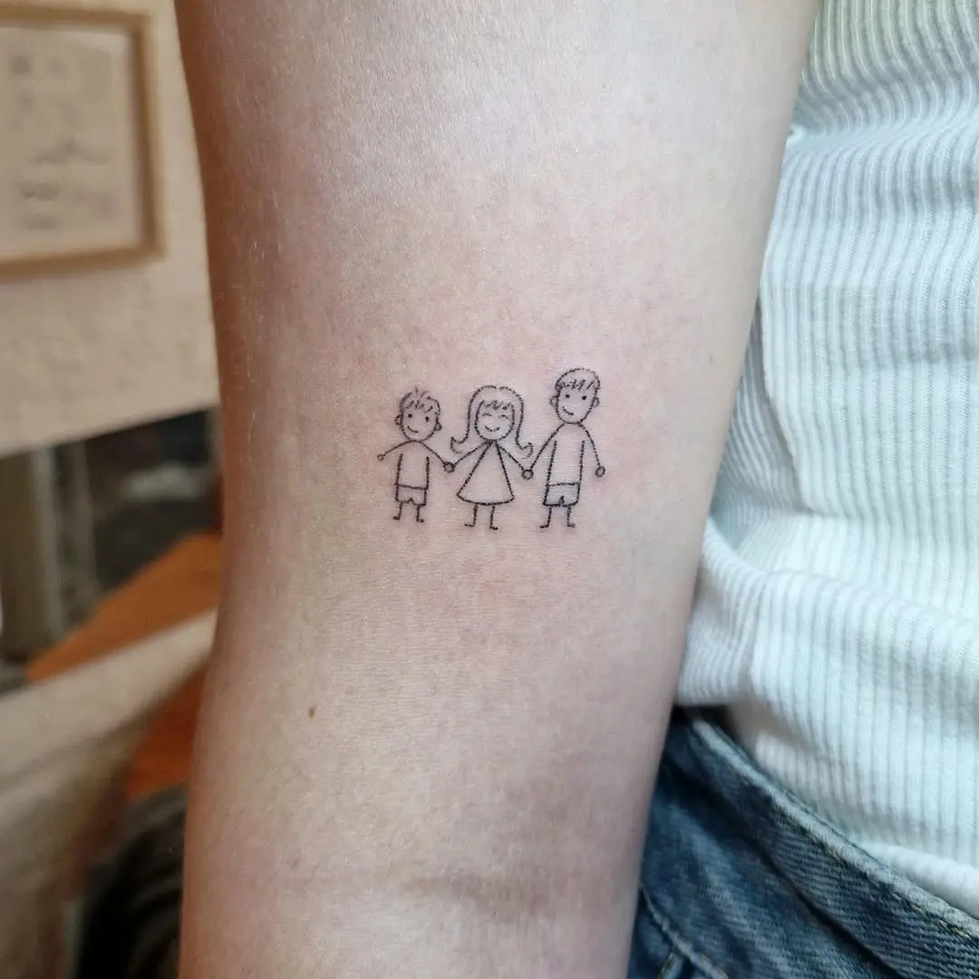 Playful representation of family through tattoos
