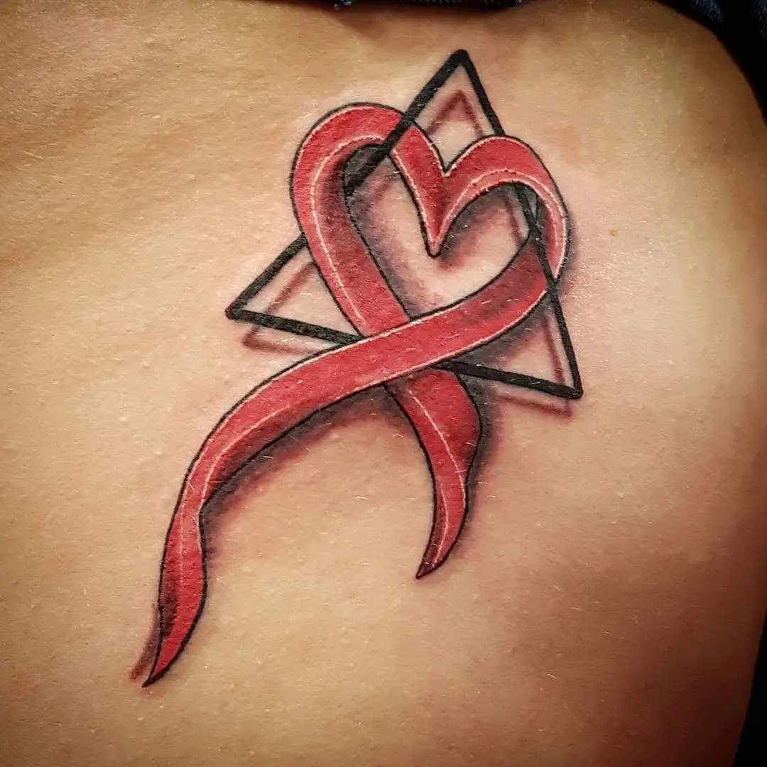 Symbolic adoption tattoo of heart and star