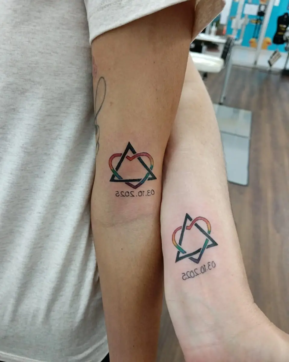 Symbolic adoption tattoos celebrating love and unity