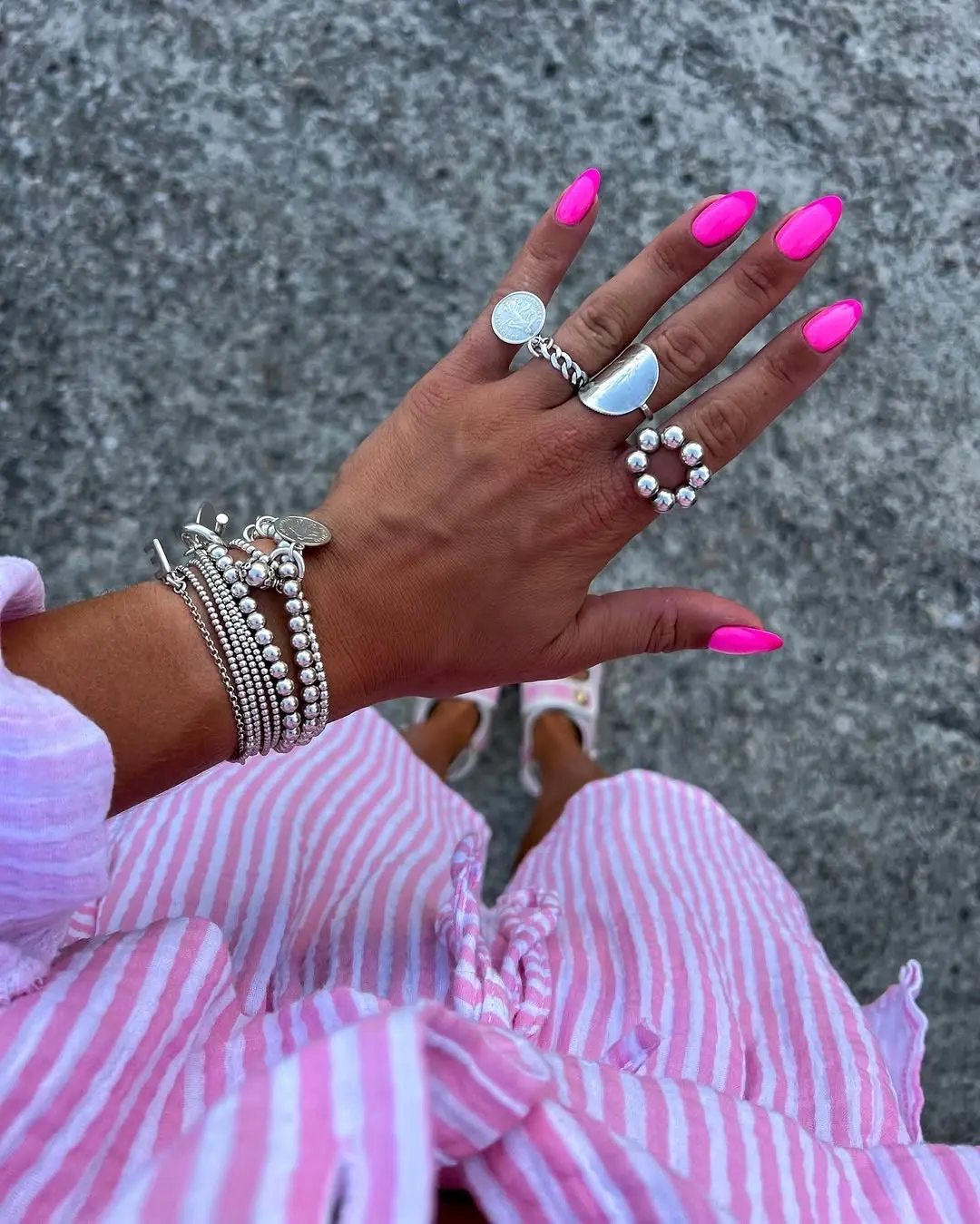 Vibrant Pink Barbie-Inspired Nail Art