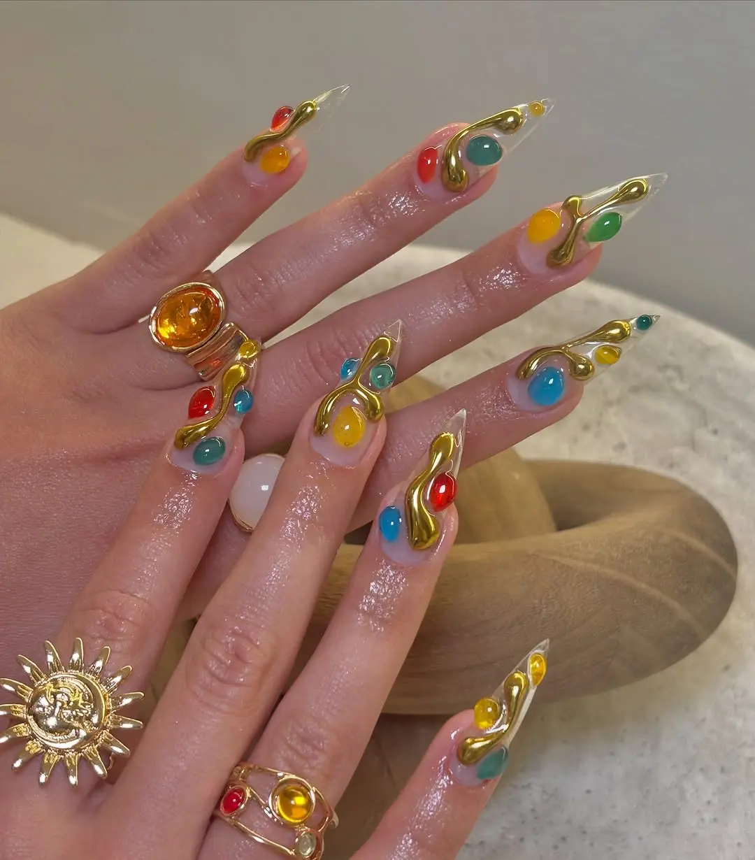 Glamorous and Colorful Birthday Nail Art