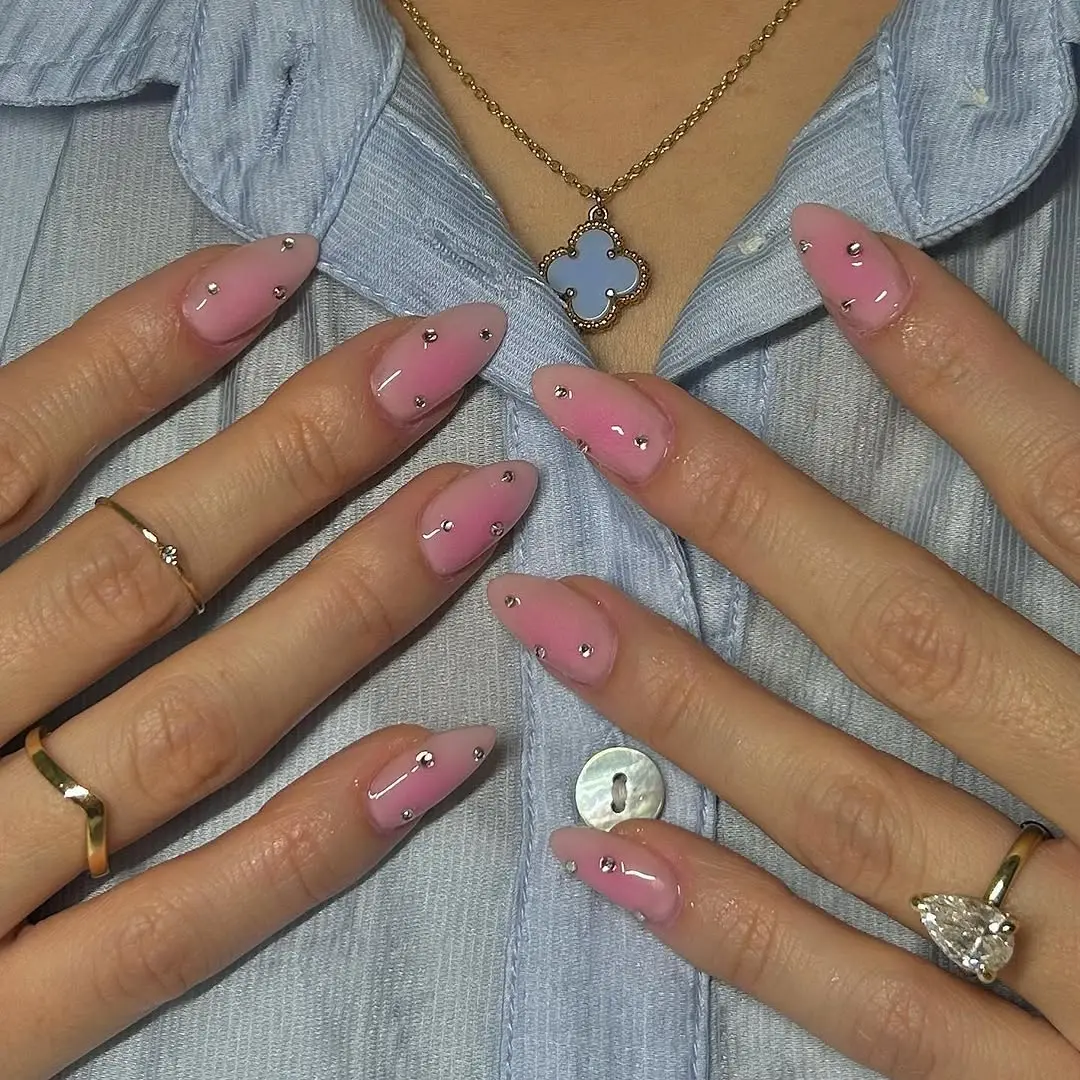 Glamorous Pink Birthday Nail Art with Bling