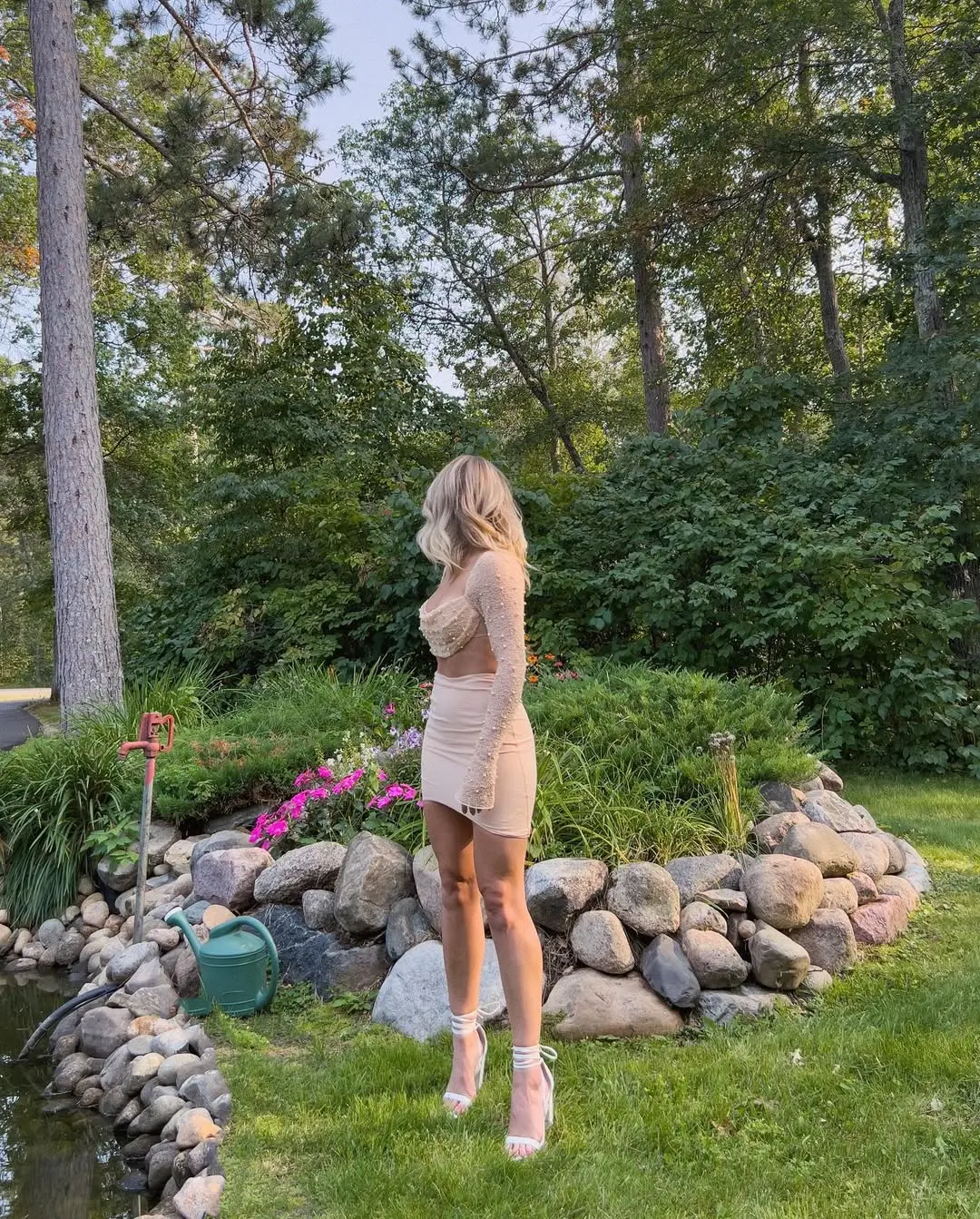 Chic Beige Dress for Birthday Celebrations