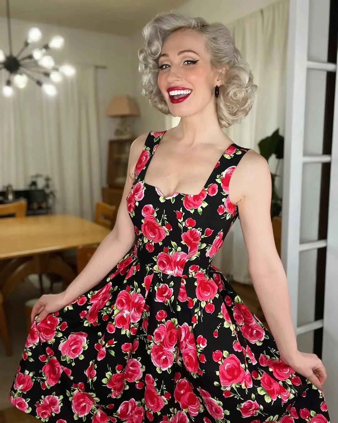 Charming Floral Print Dress for Birthdays