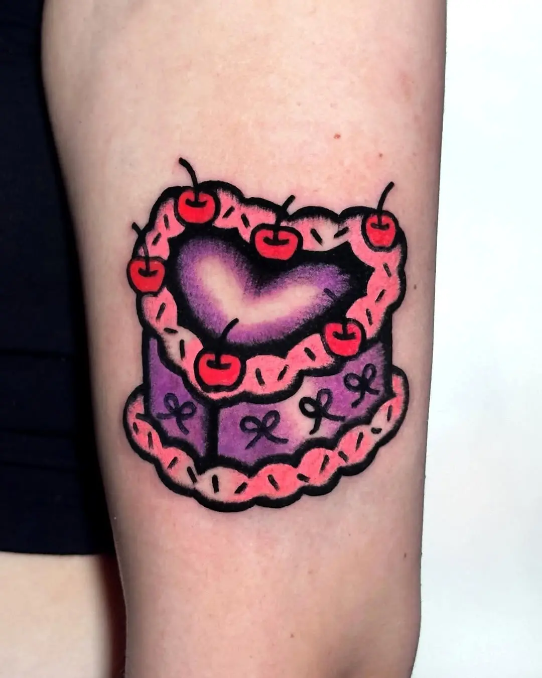 Charming Cake Tattoo with Sweet Details