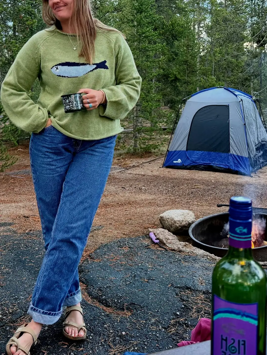 Comfortable camping outfit for cozy evenings