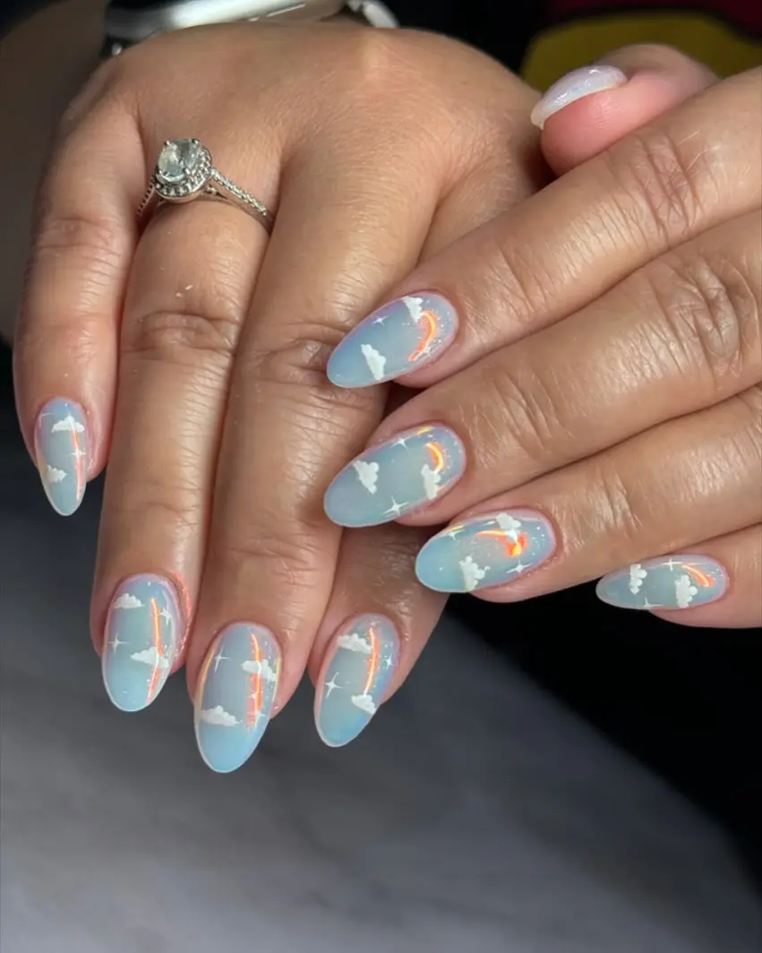 Whimsical Cloud Nail Art Inspiration