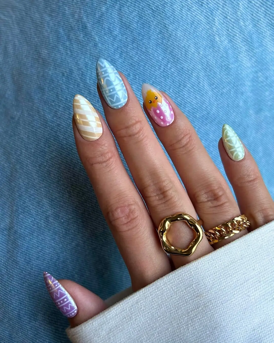 Vibrant Easter Nails with Adorable Patterns
