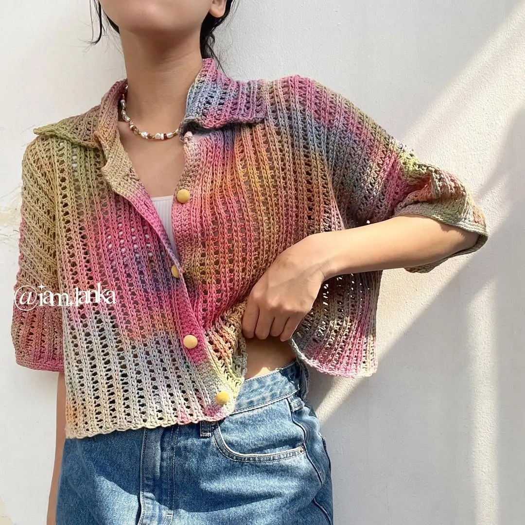 Chic crochet top with colorful vibes
