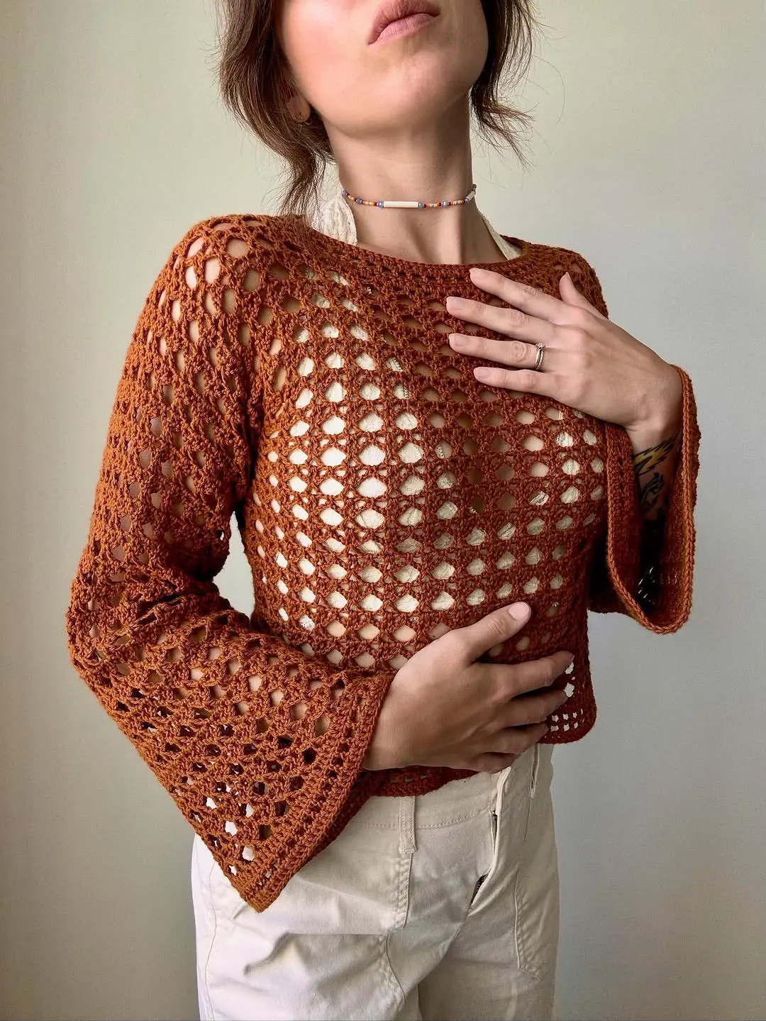 Charming crochet top perfect for casual outings