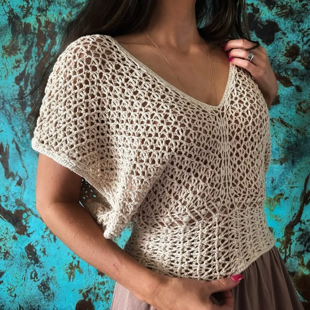 Stylish crochet top with breezy elegance