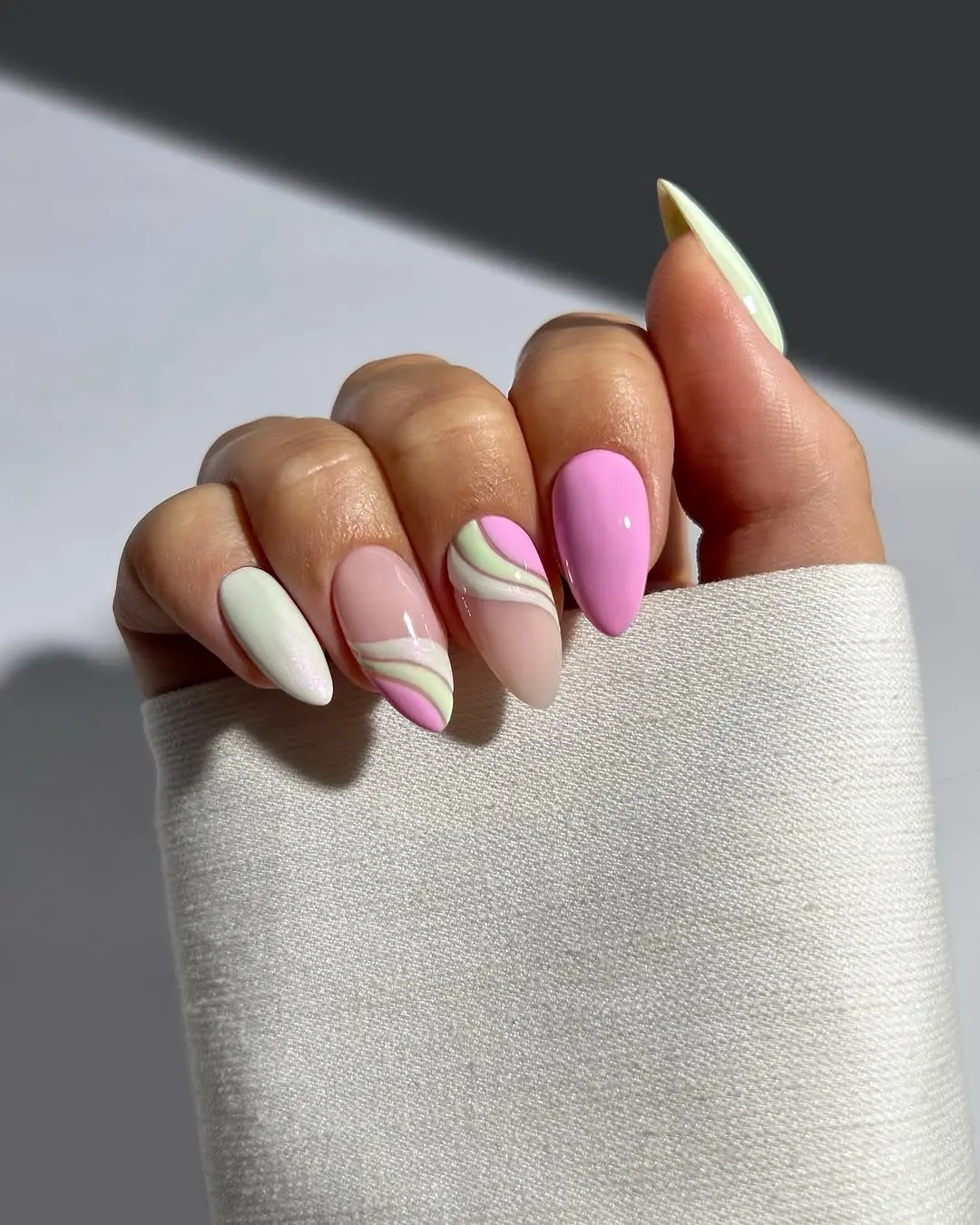 Charming pastel Easter nail art design