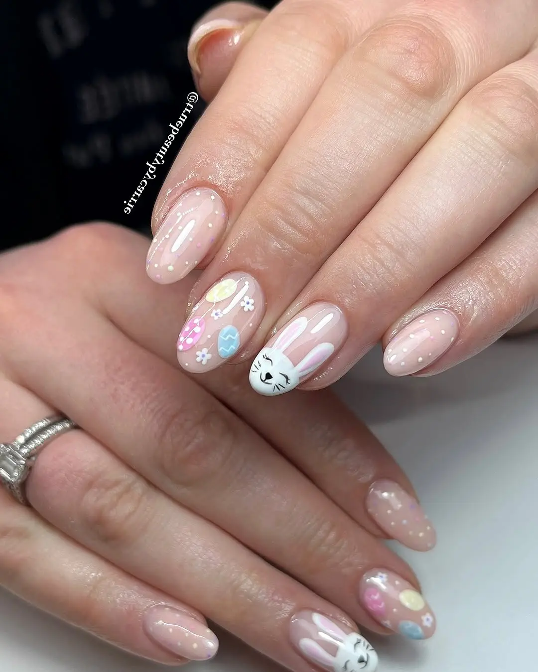 Adorable Easter-themed Bunny Nail Art