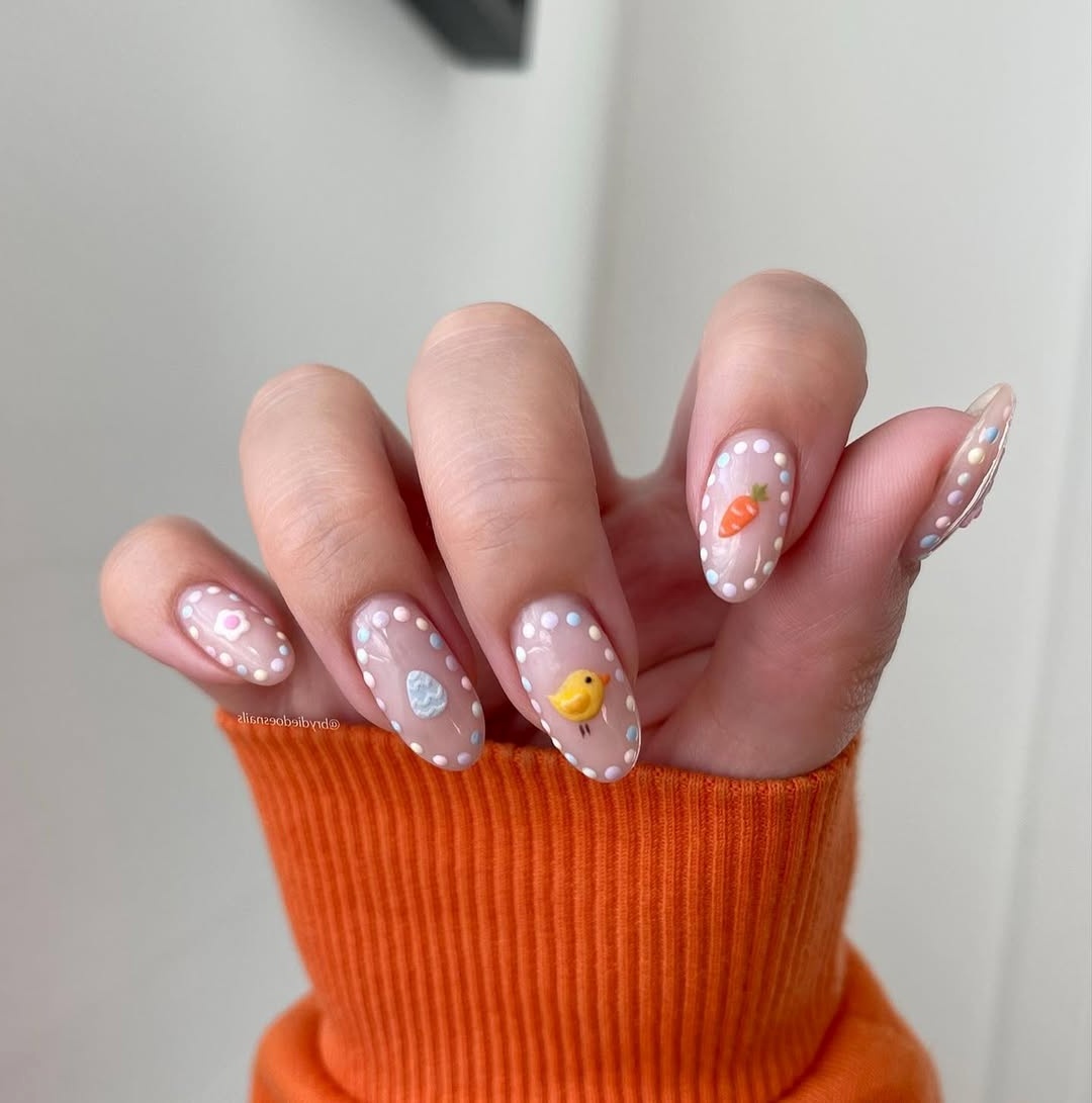 Charming Easter-themed pastel nail designs