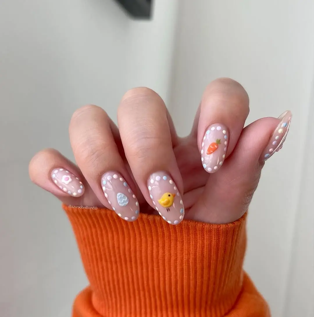 Charming Easter-themed pastel nail designs