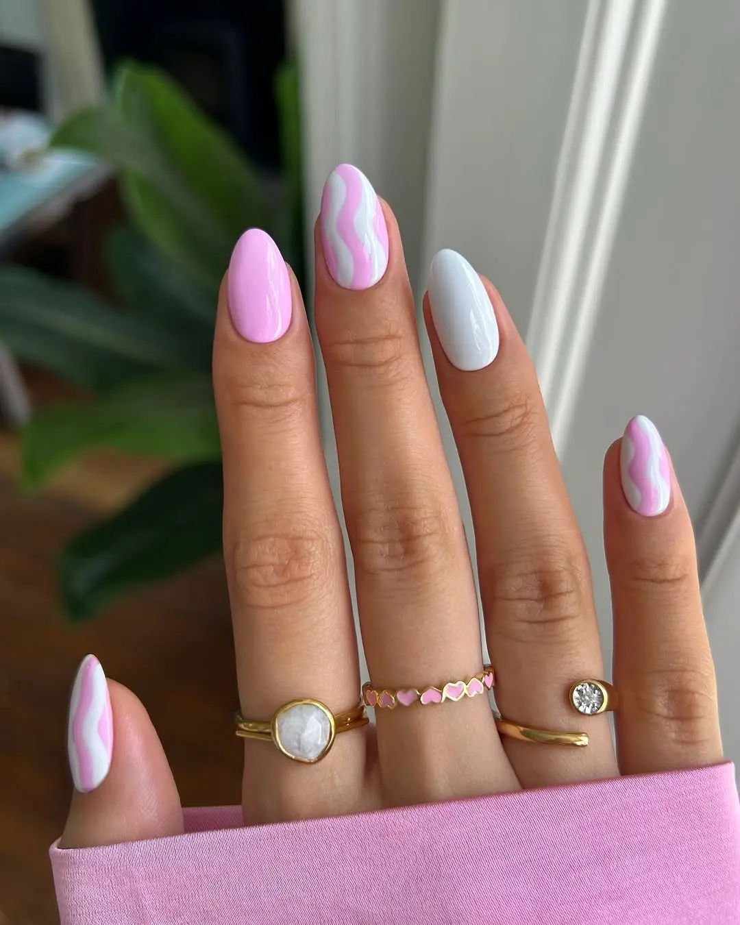 Pastel Wave Design for Easter Nails