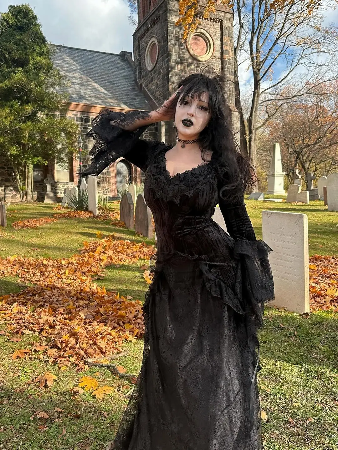 Chic and Mysterious Gothic Fashion Statement