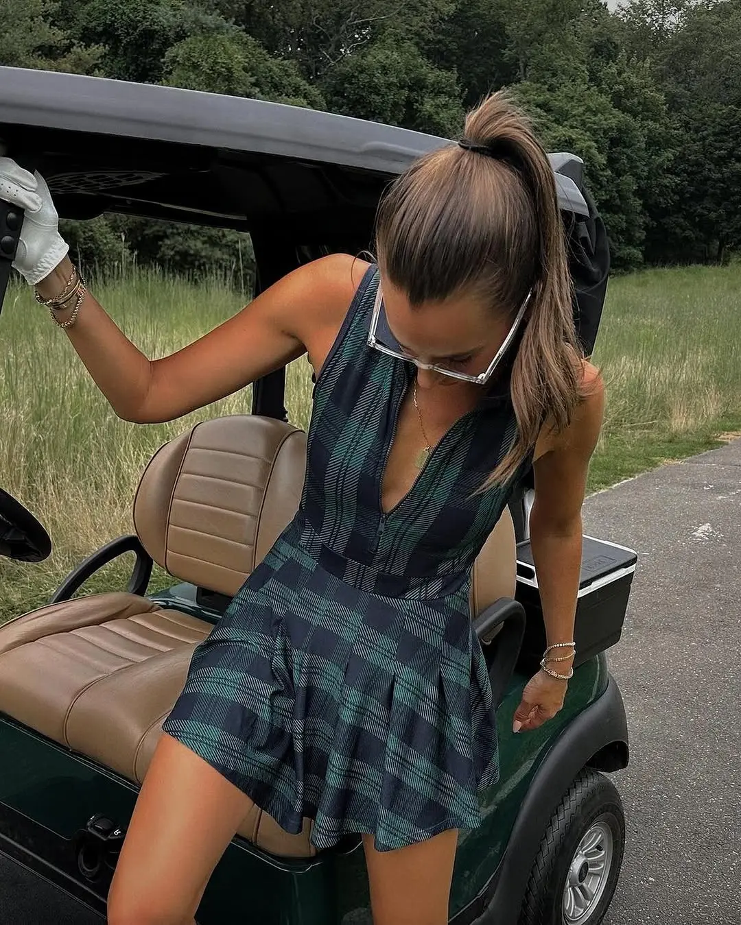 Chic plaid dress perfect for golfing days