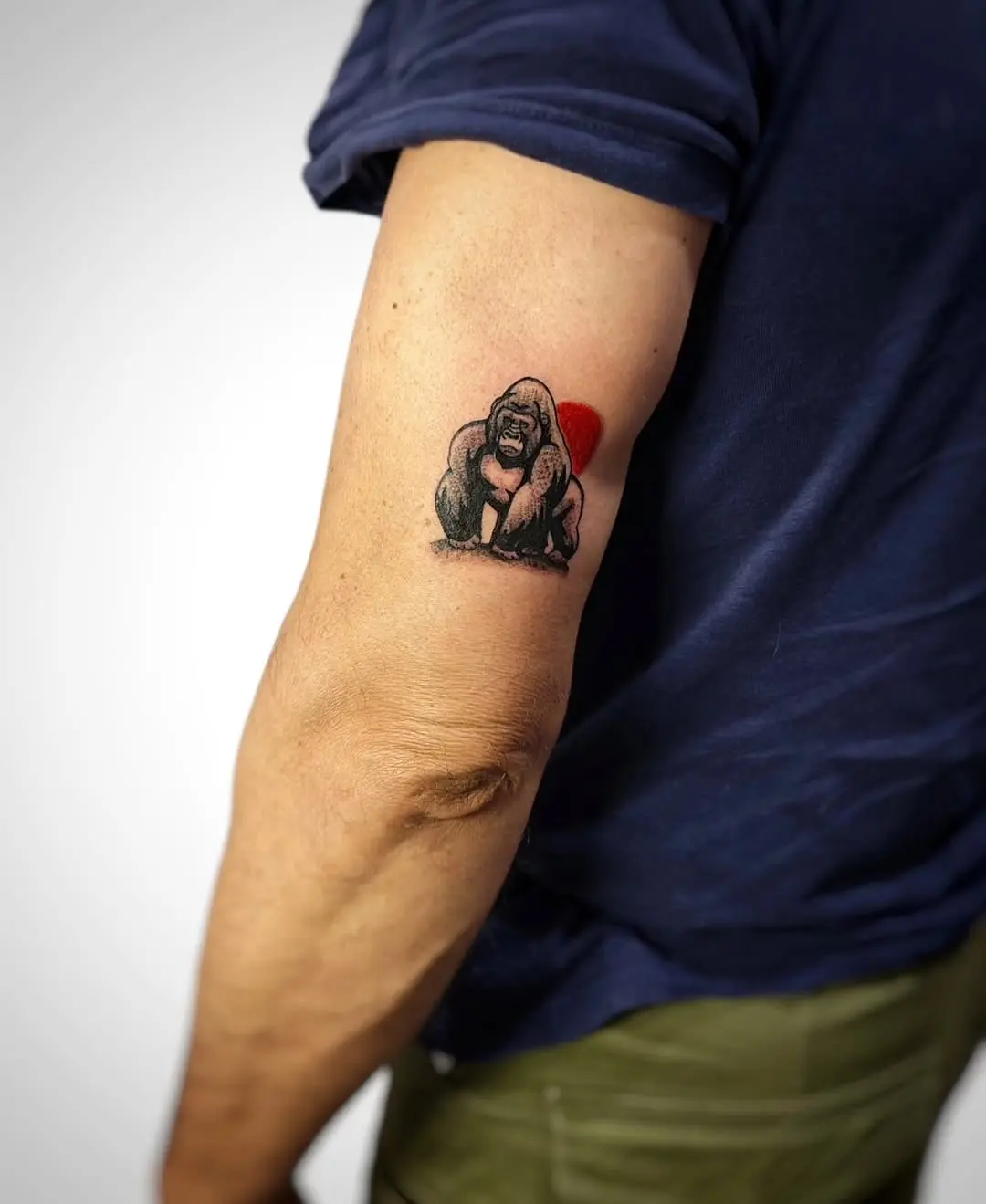 Realistic gorilla tattoo with a bold vibe