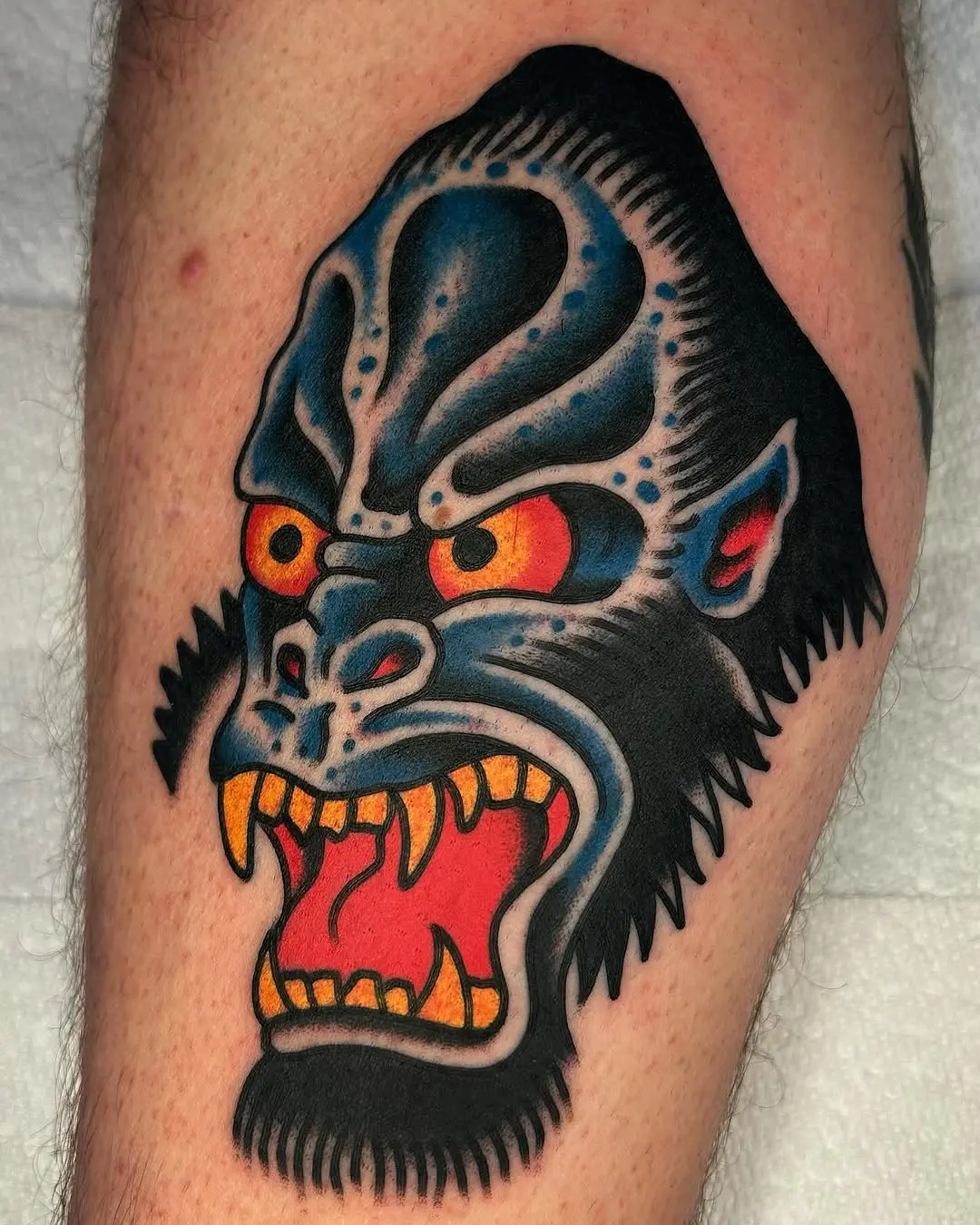 Bold and fierce gorilla tattoo design