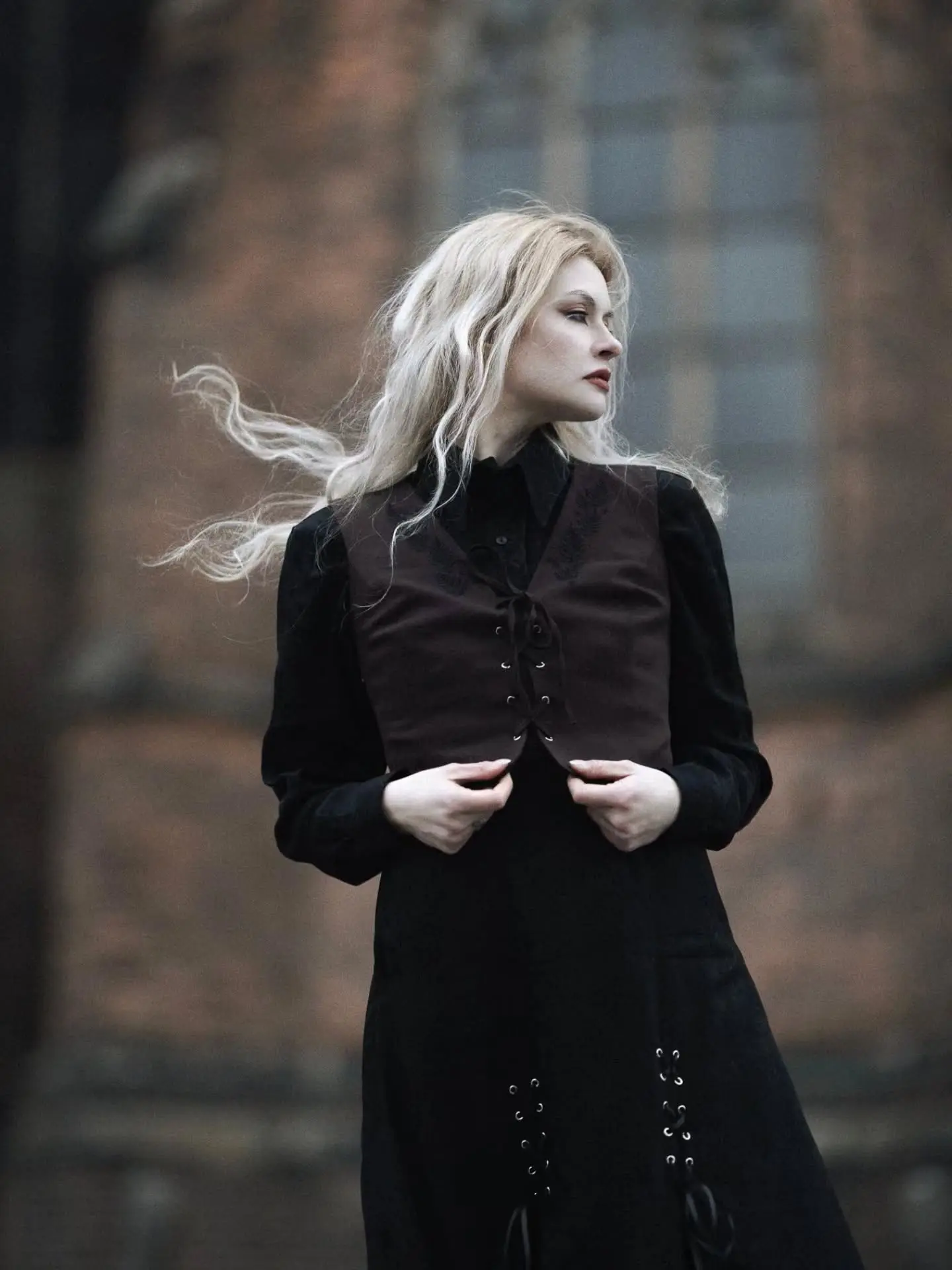 Elegant Gothic Ensemble with Vintage Flair