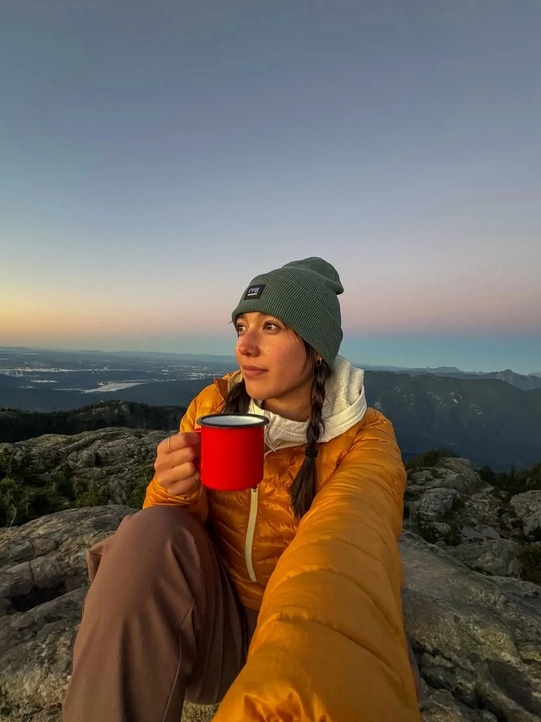 Cozy Hiking Outfit for Sunset Views