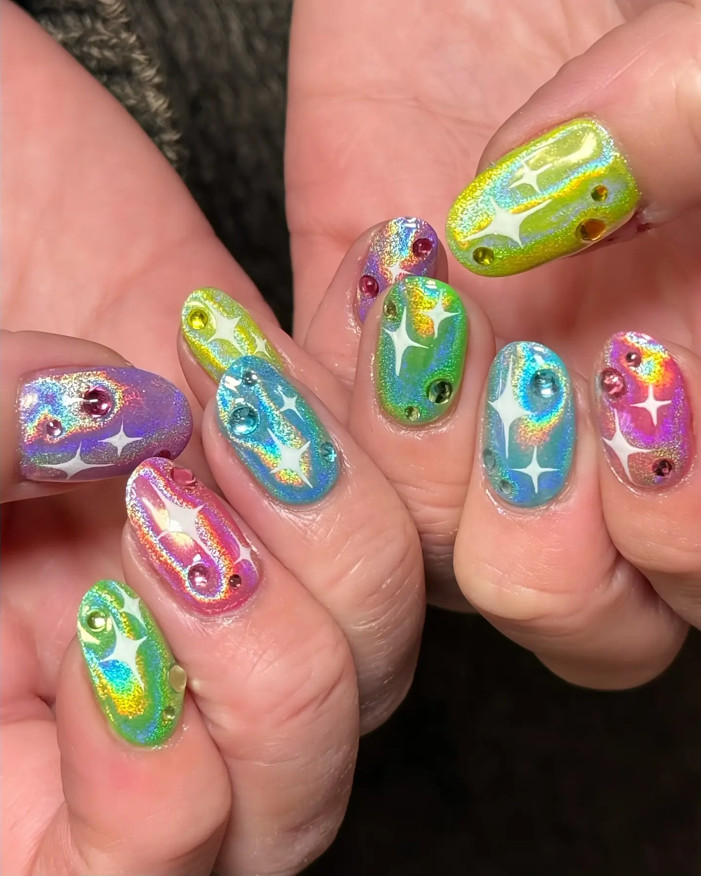 Vividly Iridescent Unicorn-Inspired Nail Art
