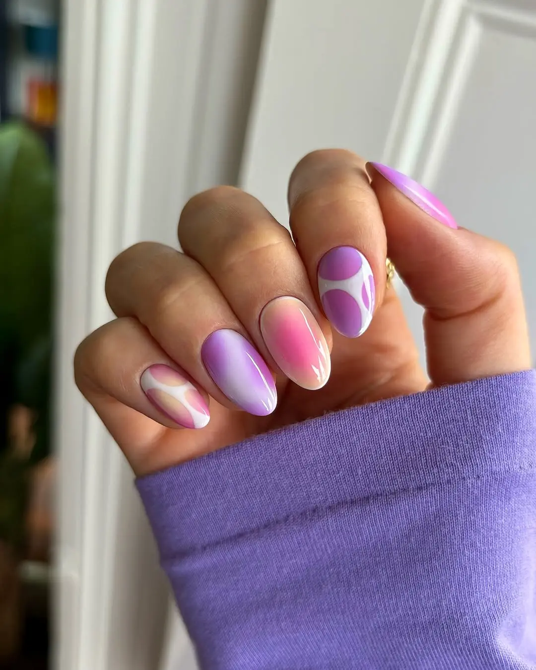 Charming Pastel Gradient Easter Nail Design