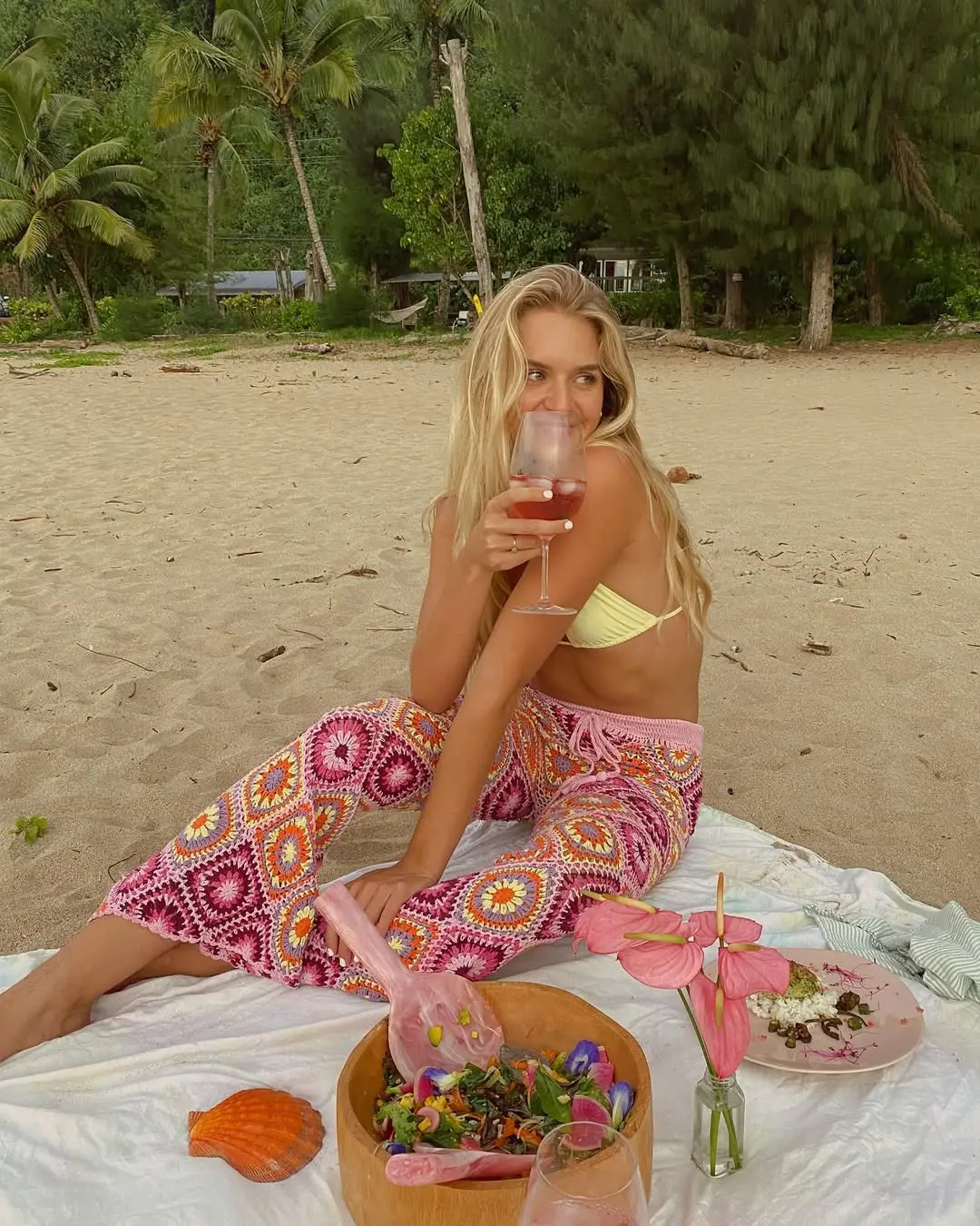 Vibrant beach picnic outfit for sunny days