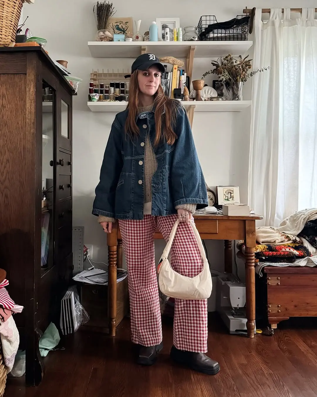 Casual Picnic Style with Denim and Gingham