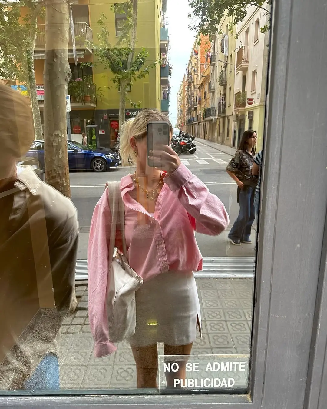 Casual street style with playful pink hues
