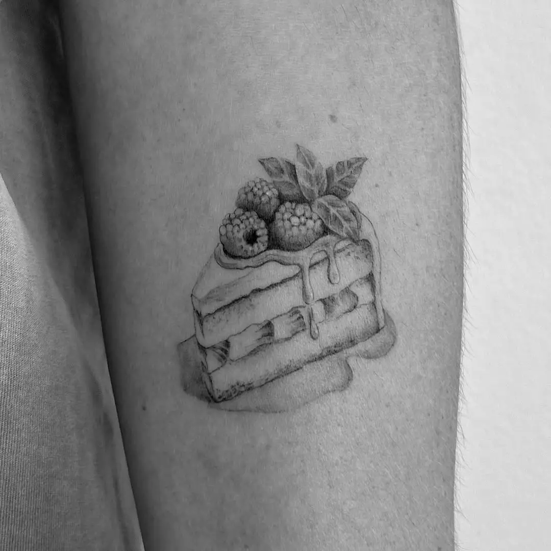 Deliciously detailed cake tattoo design