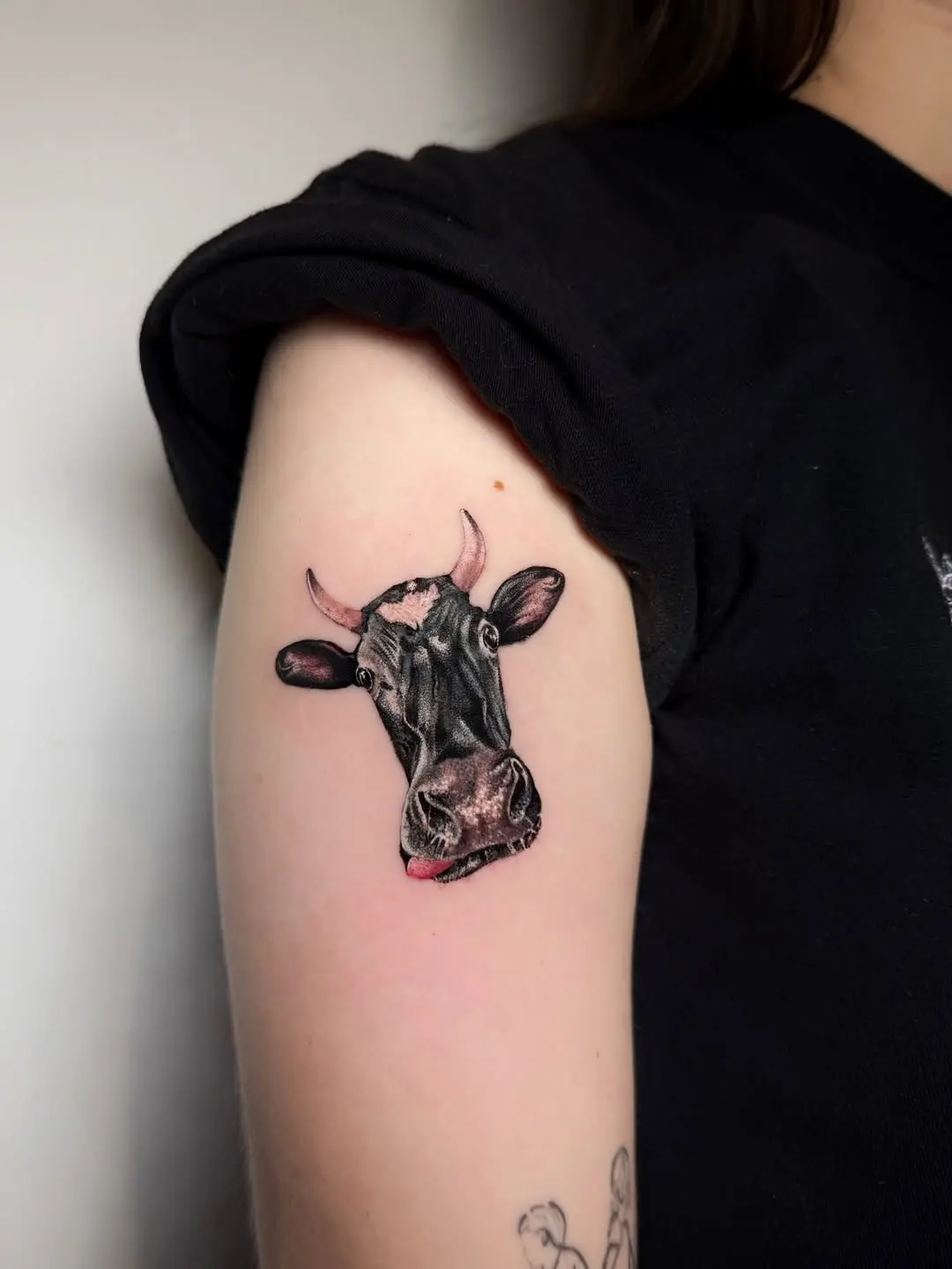 Stunning Realistic Cow Tattoo Design
