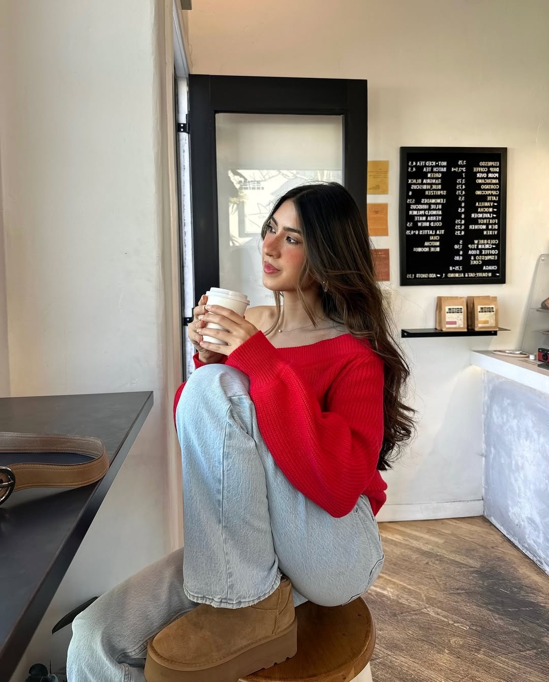 Chic Red Sweater for Casual Outings