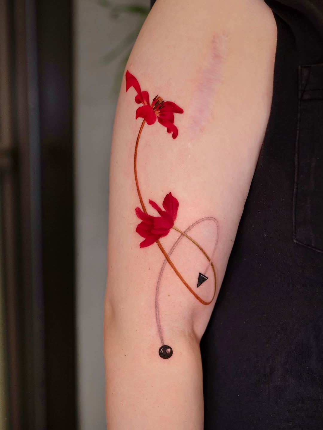 Captivating red tulips entwined in infinity design