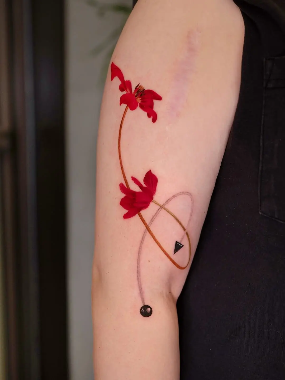 Captivating red tulips entwined in infinity design